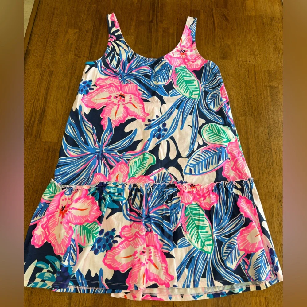 Lilly Pulitzer Skyelar Tank Dress SZ S High Tide Navy Sugar Mambo